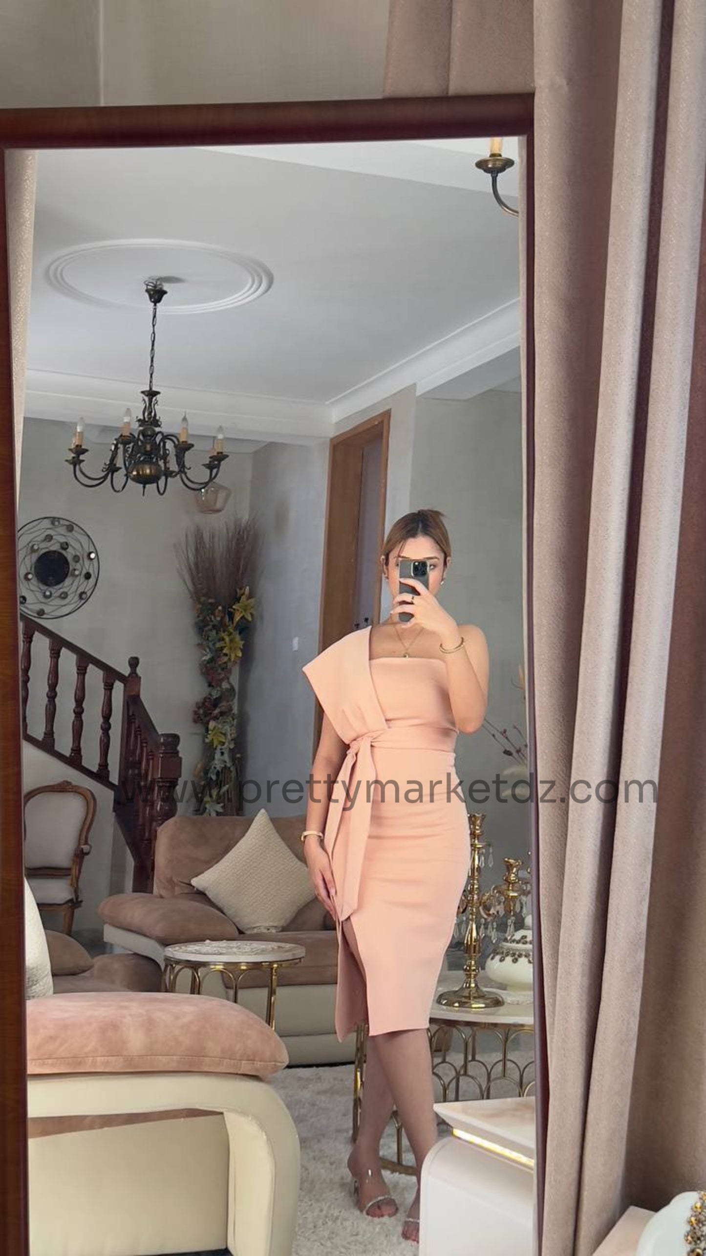Robe asymétrique - rose gold