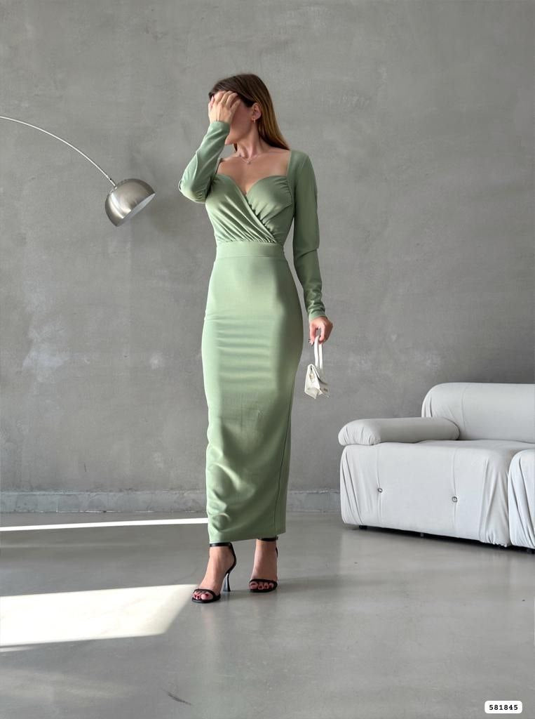 Robe longue vert discount pastel