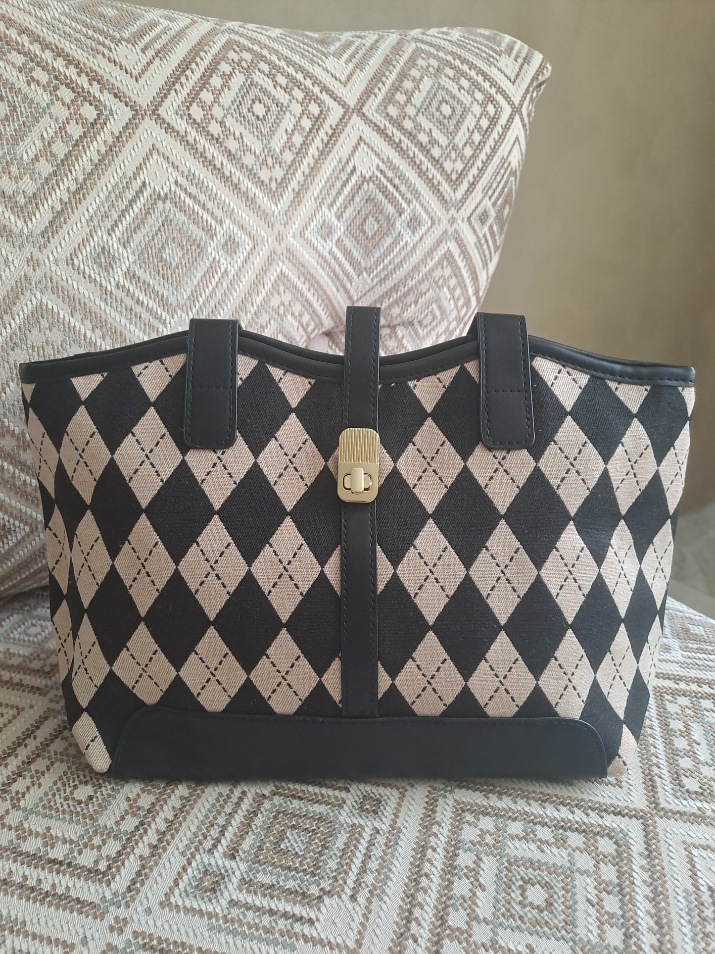 Sac à main Norma - noir / beige