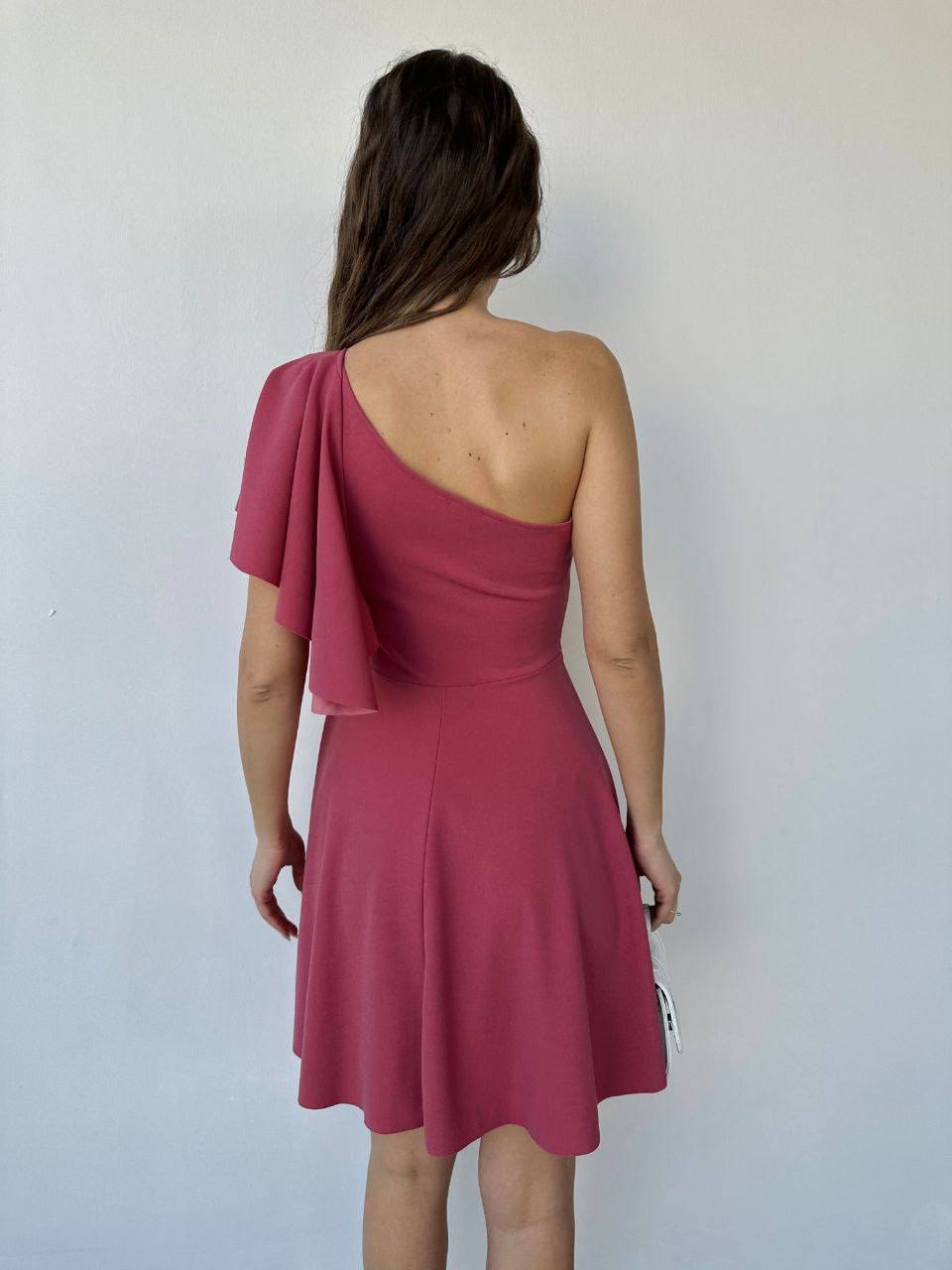 Robe courte one shoulder - rose