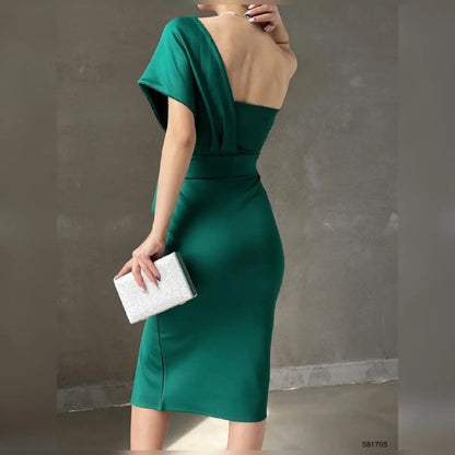 Robe asymétrique - vert