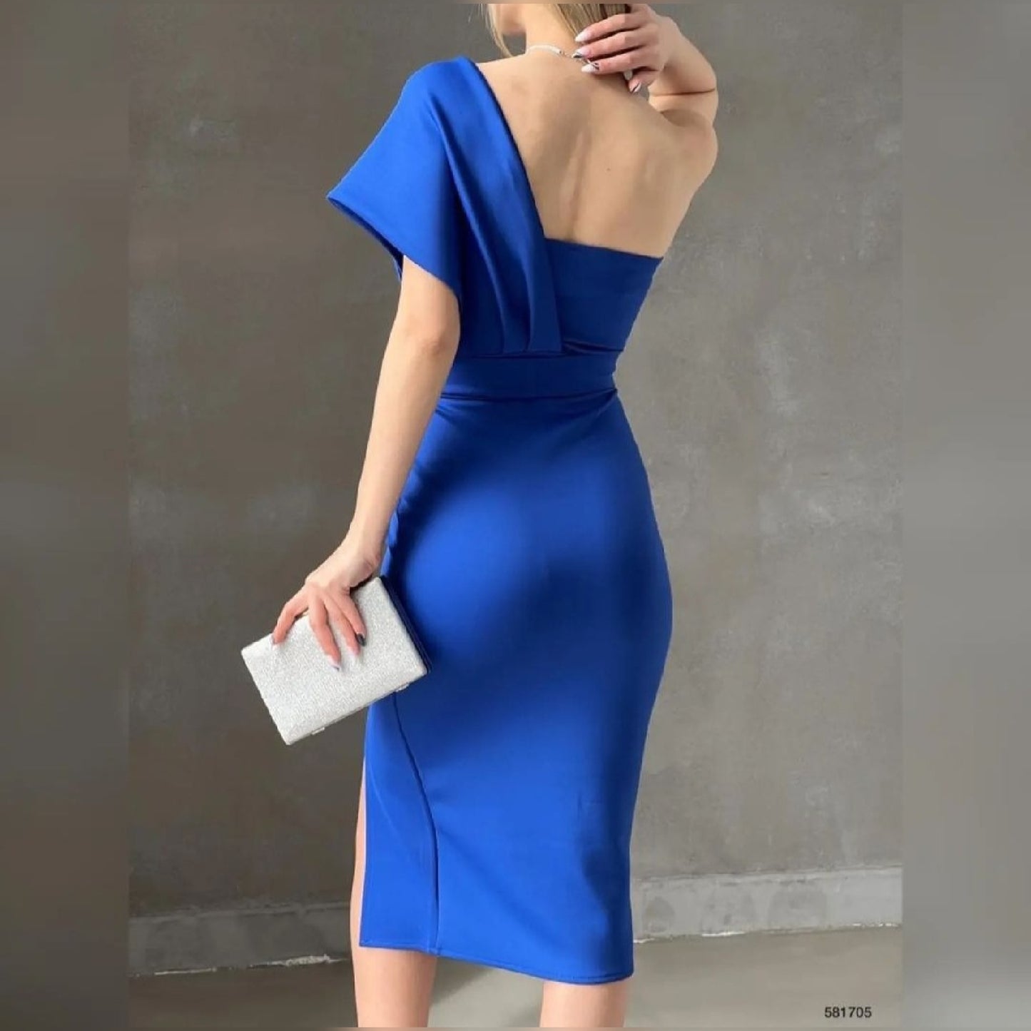 Robe asymétrique - bleu roi