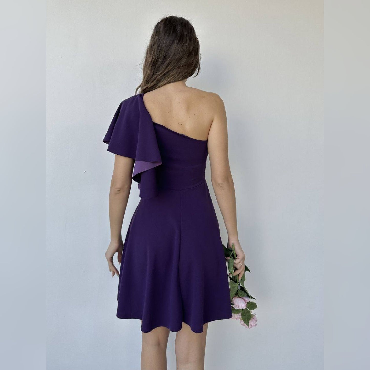 Robe courte one shoulder - violet