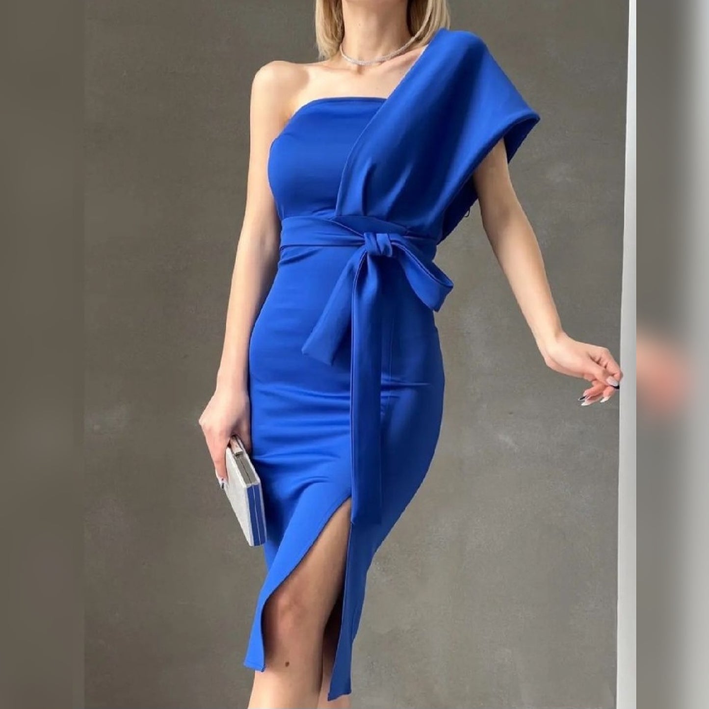 Robe asymétrique - bleu roi