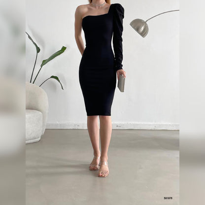 Robe one shoulder - noir