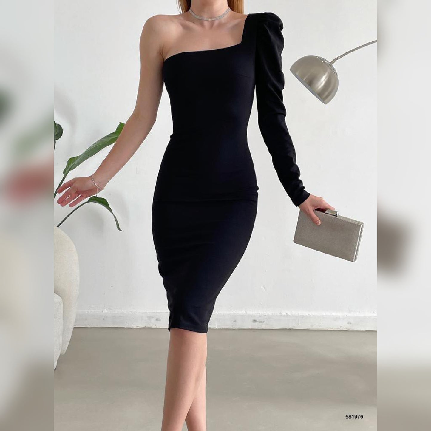 Robe one shoulder - noir