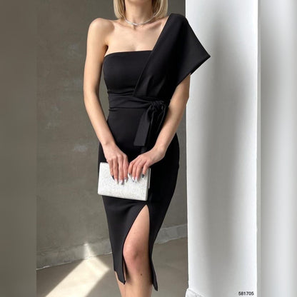 Robe asymétrique - noir