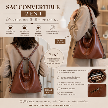 Sac à main / sac à dos Erma - noir