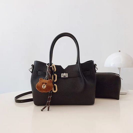 Sac à main Leslie - noir (2 pièces)