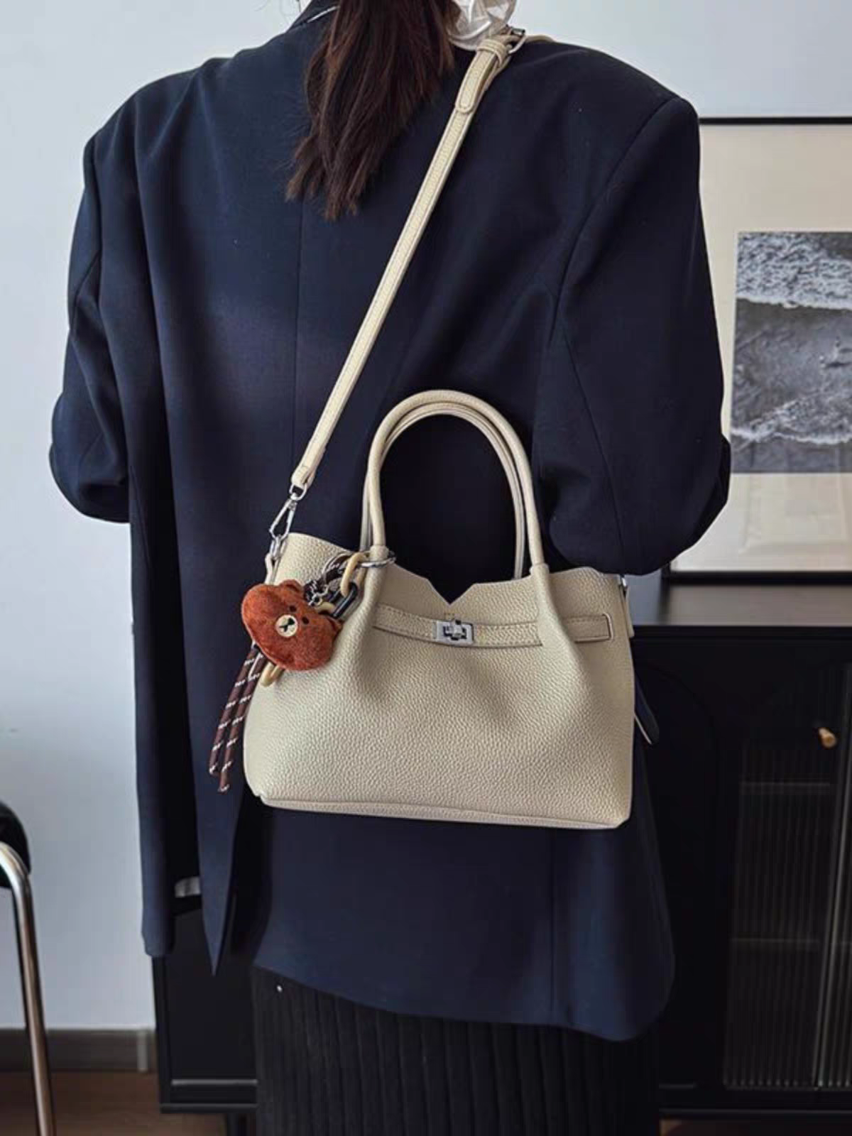 Sac à main Leslie - beige (2 pièces)